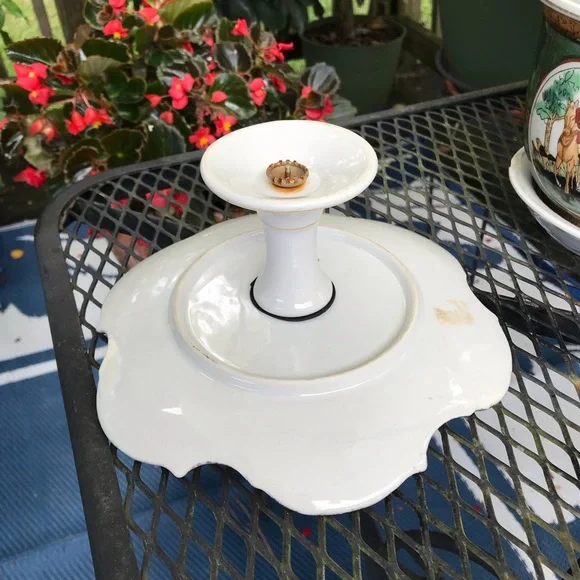 Vintage Lusterware Luster Vibrant Floral Pedestal Compote Gorgeous! - Picture 5 of 10